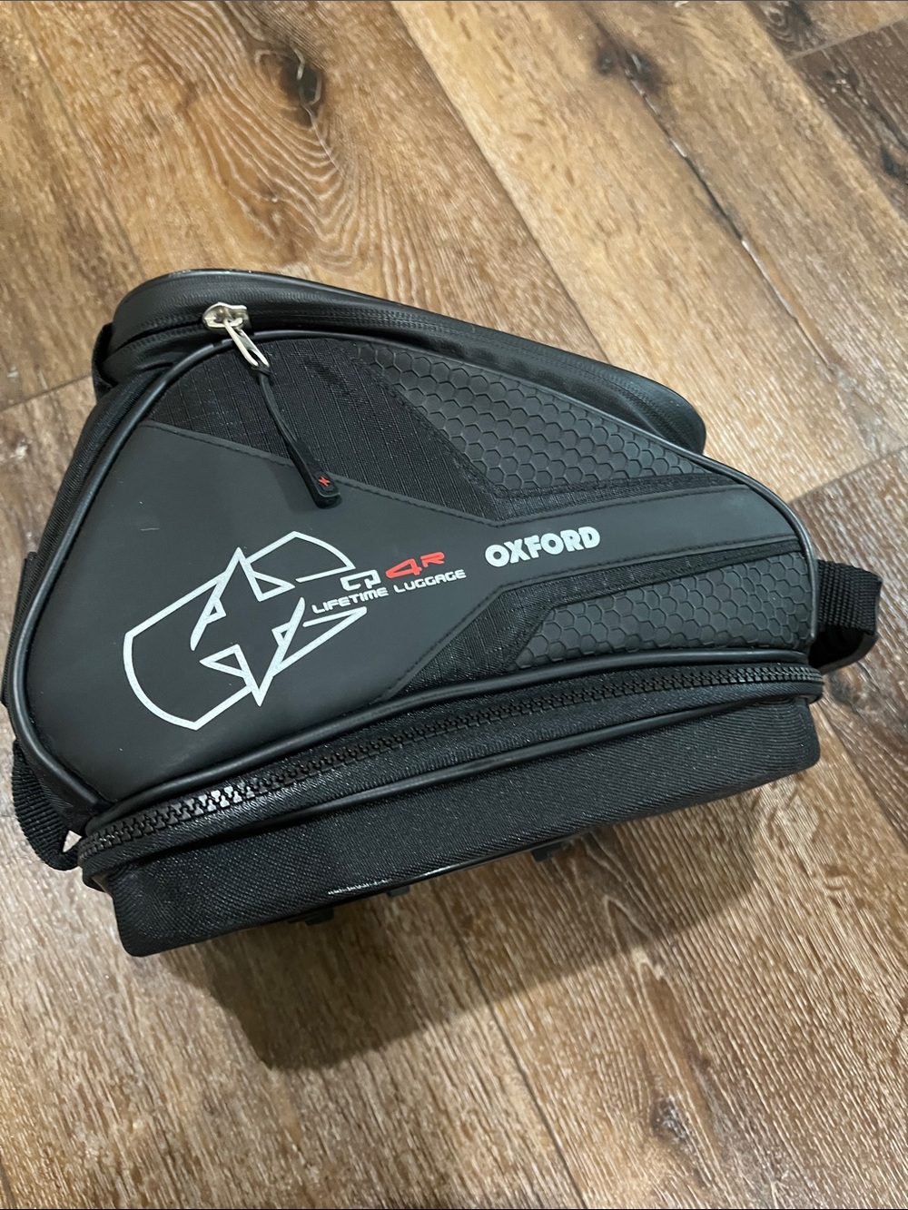 Oxford Q4R lifetime luggage Black Motorcycle Tail Bag with Reflective Logo - Picture 14 of 14